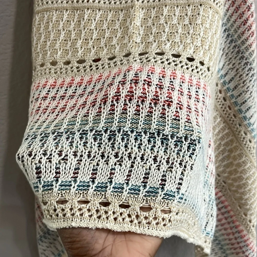 Maurices Cardigan Vest Womens L/XL MED Sweater Multicolor Striped  TC0813